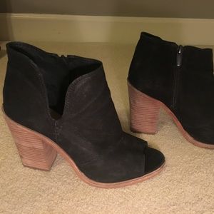 Black Vince Camuto Peep Toe Booties